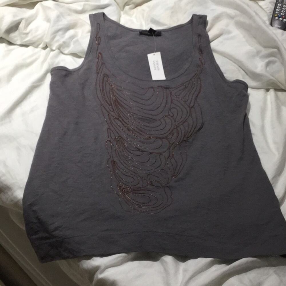 Banana Republic M grey metallic front design NWT